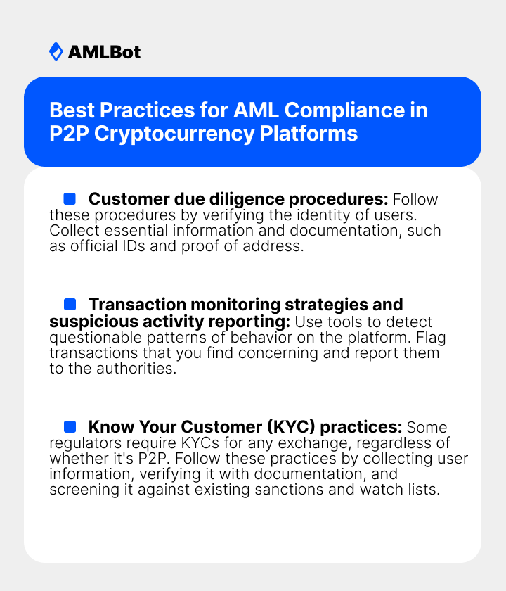 Best Practices for AML Compliance in P2P Cryptocurrency Platforms